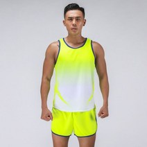 마라톤 싱글렛 남자 트랙 및 필드 세트 얇은 여름 러닝 조끼 반바지 빠른 드라이 Tracksuit Sportwear 인쇄 교육 정장, M, green