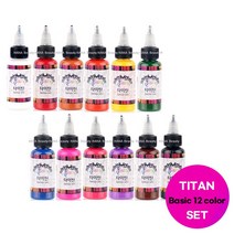 하나뷰티 타투색소 타이탄 문신용 잉크세트 기본컬러 12세트 TITAN TATTOO INK, 1set 12color, 기본컬러세트 0.5oz