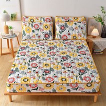 라지킹침대 두꺼운 퀼트 매트리스 커버 킹 퀸 침대 시트 항균 패드 베개 없음 1 개, 06 2pcs 47x74pillowcase, [10] taiyanhua