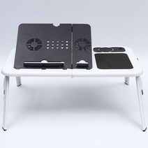 다기능 스탠딩 접이식 컴퓨터 테이블 노트북 책상 마우스 패드 컵 보드 USB 더블 쿨링 팬 스탠드, 냉각 팬 흰색 없음