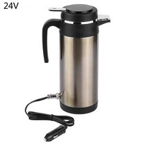 차량용커피포트 전기 카포트 1200ML 스테인레스 스틸 안전 자동차 전기 주전자 병 컵 12V 24V 여행 히터, 02 24V