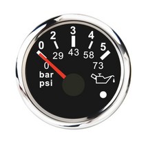 방수 52MM 게이지 0-190ohm 하수/물/연료 레벨 게이지 오일 온도 게이지 압력 알람 보트 자동차 전압계 물/연료 레벨 게이지, oil press BS 0-5bar, CHINA