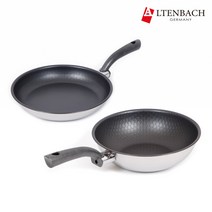 [알텐바흐] 엑스클립스 통5중 스테인리스 프라이팬 궁중팬 세트, 실속 2종세트(F28cm+W28cm), 혼합색상, 프라이팬 28cm + 웍팬 28cm
