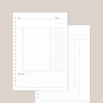 데이스테이션 A5 20공 바인더 다이어리 리필 속지 데일리 리포트 스터디 플래너, 스터디 그리드
