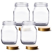 미르코리아 사각K 유리병 골드캡, 400ml, 4개입