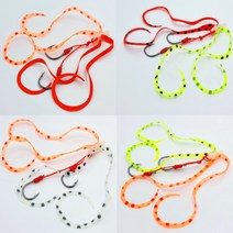 타이라바 스커트 극세사 프리폴 참돔 채비 UV BKK 훅 11호 2개입, 1. 오렌지닷&레드