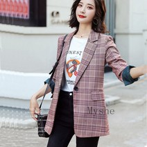 [Myshe]여성 봄가을 정장자켓 체크무늬 자켓 캐주얼 SevenFEI824XZ10