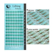 블레스 [다크브라운]리프팅볼륨래쉬 5D 러시안볼륨래쉬 속눈썹연장재료 닭발래쉬 컬러속눈썹, 1개, [다크브라운]컬종류-J컬/컬굵기-0.07/컬길이-12mm