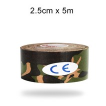 WorthWhile Kinesiology 테이프 운동 복구 탄성 Kneepad 근육 통증 완화 무릎 패드 체육관 피트니스 붕대 지원, 2.5X500 Green Camo
