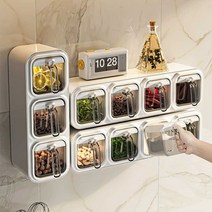 곡물 디스펜서 견과류통 그릭요거트 소분 양조절 캡, 그레이 - 4칸(2+2)