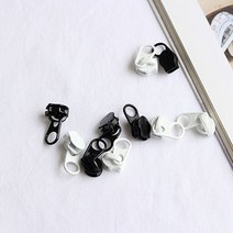 [원단쟁이] [50개 100개] 3호 4호 5호 홈패션지퍼머리[블랙][화이트] - 지퍼슬라이드 E2, 1개, 블랙(5호)[50개]