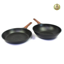라이브잇 키친아트 IH모던 후라이팬 2종 세트, 9세트, 프라이팬 28cm + 궁중팬 28cm, 블랙