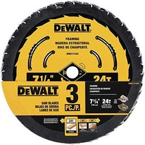 DEWALT Circular Saw Blade 7 1/4 Inch 24 Tooth Wood Cutting 3 Pack (DWA1714243), New