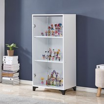 가온리빙 위즈 키낮은600 유리 장식장, 화이트