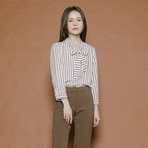SOUP 스트라이프 리본 타이 셔츠(SV9LS80)