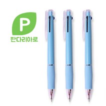 판다리아로 국산 불투명 니들3색볼펜, 10개입, 하늘색