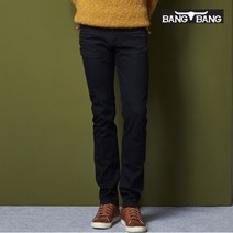 뱅뱅 남성 플리스 본딩 기모데님 검정
