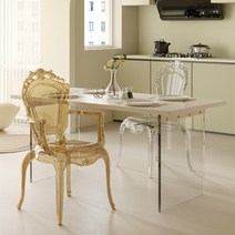 투명 아크릴 의자 북유럽 공주 의자 아크릴 등 588391 모던미드센추리 카페 앤트체어, 프린세스백암리스앰버