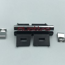 자동차 엠블럼 로고 레터링 1Pcs 자동차 스타일링 3D 크롬 금속 앞섶 그릴 로고 배지 콰트로 아우디 A4 A5, 02 Silver Red Letter