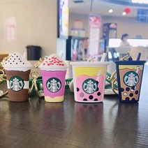 스타벅스키링 4가지 키체인 가방고리 아이폰 고리, 딸기라떼, 1개