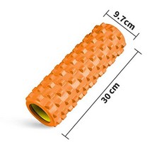 필리테스 폼 롤러 요가 기둥 축 마사지 등 근육 그리드 백 트레이닝 세트 배송, 9.Orange 97cm