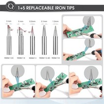 전기인두기 납땜 미니 온도 조절식 인두 가정용 용접 건 수리 60W 55s, 02 Soldering iron tip, UK, 6.Soldering iron tip - UK, 1개