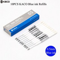 Xiaomi BEIFA 금속 젤 잉크 펜 회전 0.5MM 블랙 스위스 블루 리필 비즈니스 서명 학교 문구 용품, 10KACO 블루 잉크