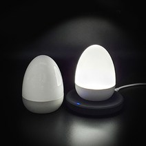 무선 충전 에그 소프트 무드등 LED 인테리어 판촉물 무선충전 조명 아이디어상품 수유등 기 패드, 화이트MON-LAMP