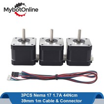 스텝모터 스테핑모터 리니어스테이지 엑츄에이터 3pcs nema17 스테퍼 모터 39mm 42 모터 nema 17 모터 42bygh 1.7a 스테핑 모터 cnc 3d 프린터용