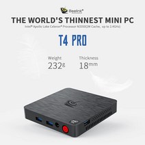 초미니pc 미니본체 미니컴퓨터 Beelink T4 프로 미니 PC 셀러론 N3350(최대 2.4GHz) 4G DDR/64G eMMC 2.4G/5G Wi-Fi 컴퓨터 4K 듀얼