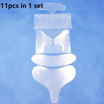 목세로주름 세로목주름 일일일팩 눈밑주름패치 목주름팩 실리콘팩 재사용 가능한 실리콘 주름 방지 패치 얼굴 이마 목 눈 제거 스티커 패드얼굴 리프팅 테이프 스킨 케어 도구, 01 11pcs in 1 set