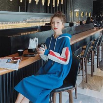 캐주얼 후드 원피스 루즈핏 롱 스포츠 빅사이즈 드레스
