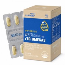 대상Wellife 마이뉴트리션 알티지 오메가3 30캡슐 식약처인증 rTG 엔초비 기억력 EPA DHA, 30캡슐 850mg  258g
