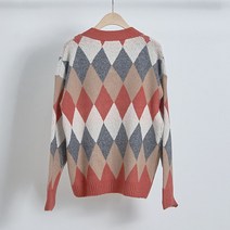 귀여운 톤온톤 아가일 가디건 4color