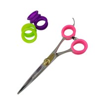 [하성] 가위손잡이 실리콘 링 착용감 좋은 부드러운 고무링 손가락 밀착 가위, 오렌지