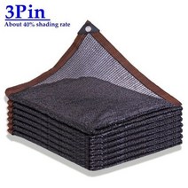 접이식 천막 캐노피 차광막 그늘막 3 6 12 핀 블랙 HDPE 자외선 차단 그늘 그물 전망대 쉼터 야외 퍼걸라 태양 커버 농업 온실 차양, 3 Pin Net, 6mx6m