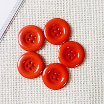 핀쿠션 30mm 컬러 4구 코트단추 (8개), 레드
