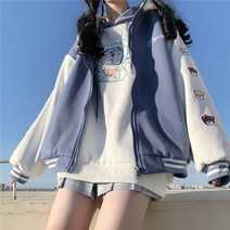 여성야구점퍼 스포츠 자켓 여자 봄 가을 의류 중 일본 루즈핏 캐주얼 귀여운 유니폼