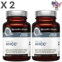 [60 신형소프트젤 X2] AHCC® 하이브리드화 표고버섯 담자균 추출물 아세틸화 알파글루칸 키노코 프로 AHCC 비건