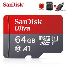 100% SanDisk 128GB 100 메가바이트초 A1 메모리 카드 cameracard 32GB 64GB 마이크로 sdcard 클래스 10 UHS-1 플래시 Microsd, 01 64GB Card reader