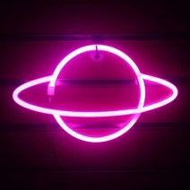 감성소품 네온사인 간판 플래닛 바 네온 사인 조명 파티 벽걸이 LED 크리스마스 상점 창문 아트 벽 장식 램, 06 pink