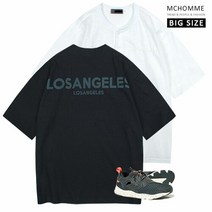 엠씨옴므 빅사이즈(∼4XL) 로스앤젤레스 단추 포인트 5부 반팔 티셔츠 BT20S06_B2