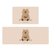 사라사라 빨아쓰는 소프트 규조토 발매트 세트, 나뭇잎을 든 쿼카 2p (소형+대형)