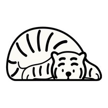 Soaring Pig tiger 규조토 욕실매트, 45x70cm, tigerC