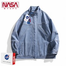 NASA WTAPS 플래그십 스토어 데님 재킷 남성 봄 가을 유행 브랜드 느슨한 올 매치 캐주얼 재킷 툴링 의류 노브댄스복 왁킹 댄스학원 힙합플레이야 힙합퍼 힙합엘에이