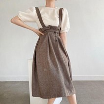 여자 뷔스티에 맞주름 하이웨이스트 원피스