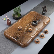 차판 우드 퇴수 전통 다도 세트 녹차 보이차 심플 원목, 라지 플랫 닭 날개 무늬 79x42x7cm, 개
