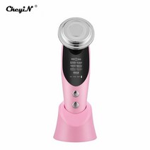 CkeyiN 7 in 1RF EMS 라디오 페이셜 리프팅 메조테라피 일렉트로포레이션 LED 광자 얼굴 피부 재생 주름, 02 분홍색, [02] 분홍색