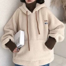 겨울 방한 아우터 후리스 뽀글이 후드티 오버핏