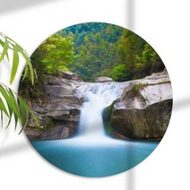 [바보사랑] 대형원형아크릴액자_아름다운폭포풍경, 상세 설명 참조